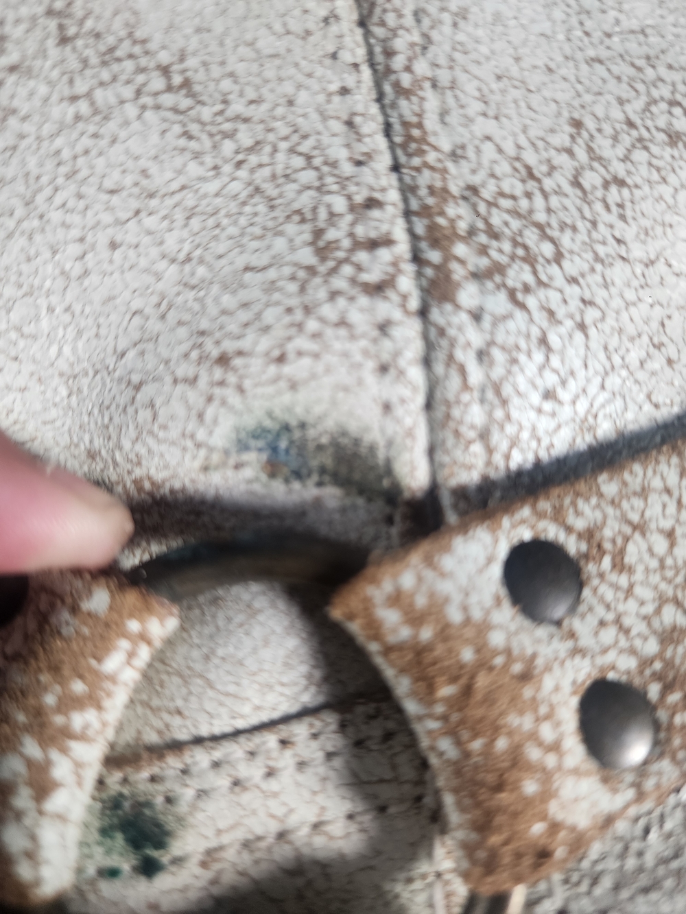 Vintage Frye Cream Distressed Harness Boots - Picture 7 of 16